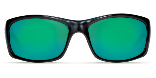 Costa Del Mar Jose Polarized Sunglasses Shiny Black Green Mirror Poly Front